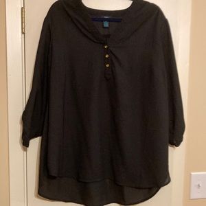 Rue black with button details shirt